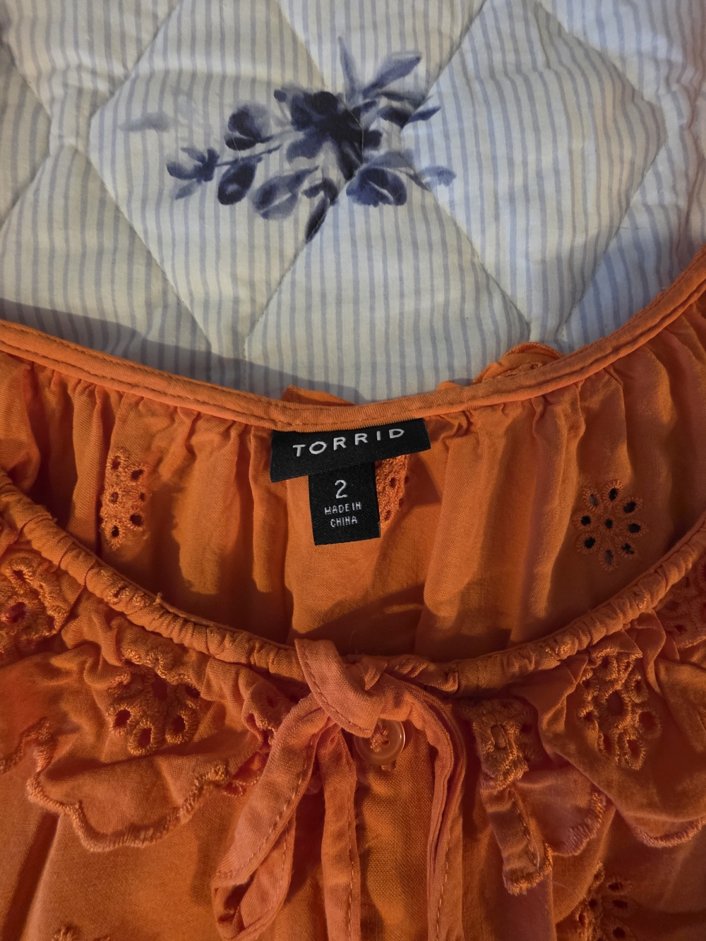 torrid Orange Eyelet Ruffle Tank - Picture 3 of 3